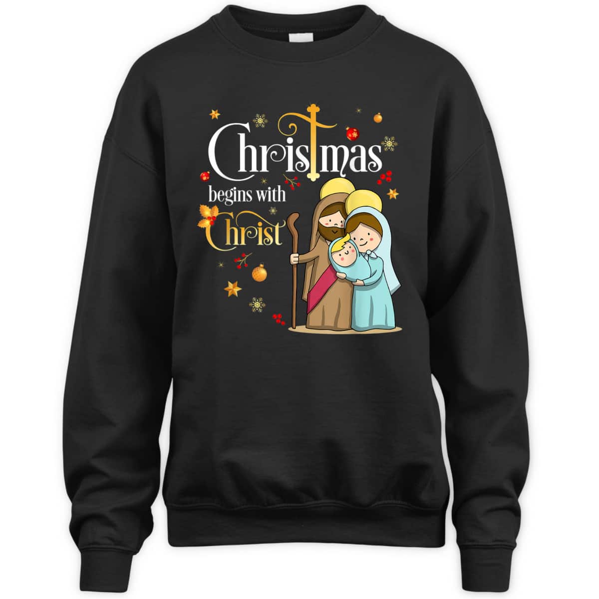 Christmas Begins With Christ Christian Jesus Holiday T-Shirt Christmas Begins With Christ Christian Jesus Holiday T-Shirt