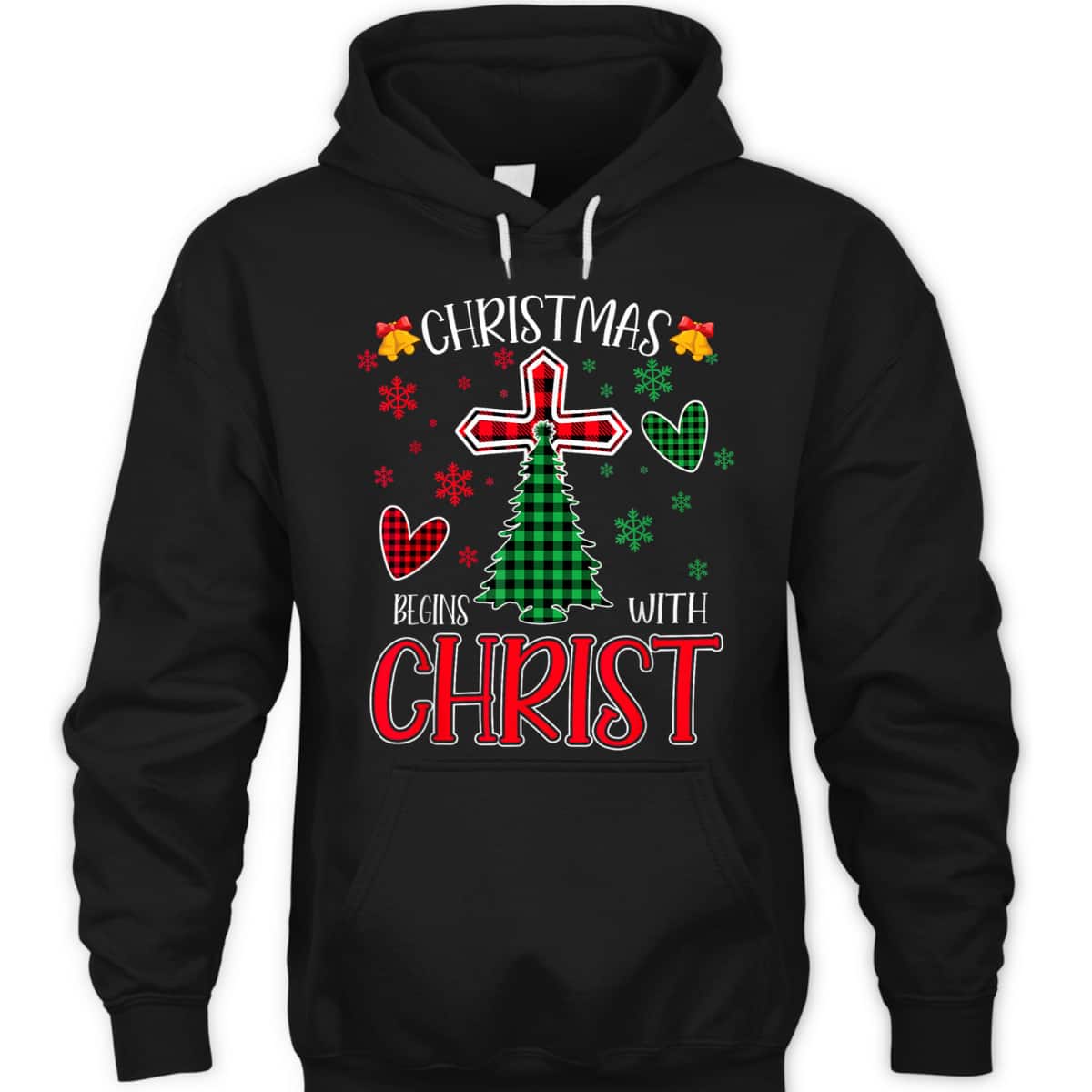 Buffalo Plaid Christian Jesus Christmas Begins With Christ T-Shirt Buffalo Plaid Christian Jesus Christmas Begins With Christ T-Shirt