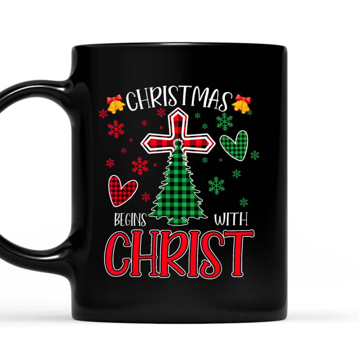Buffalo Plaid Christian Jesus Christmas Begins With Christ T-Shirt Buffalo Plaid Christian Jesus Christmas Begins With Christ T-Shirt