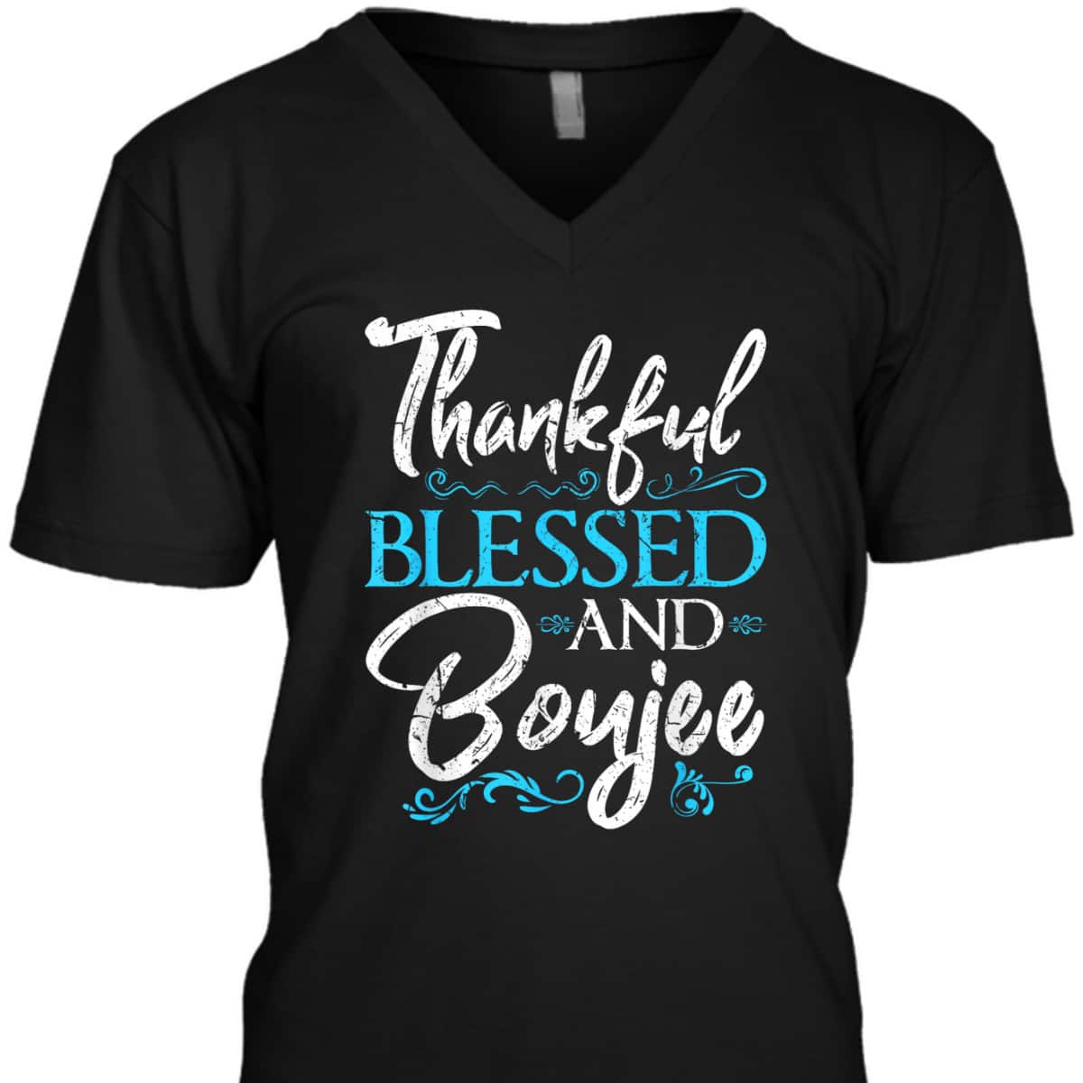 Thankful Blessed Boujee Christian Melanin Christmas Gift T-Shirt Thankful Blessed Boujee Christian Melanin Christmas Gift T-Shirt