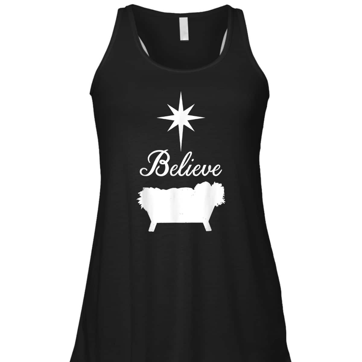 Believe Baby Jesus Born In The Manger Christmas T-Shirt Believe Baby Jesus Born In The Manger Christmas T-Shirt