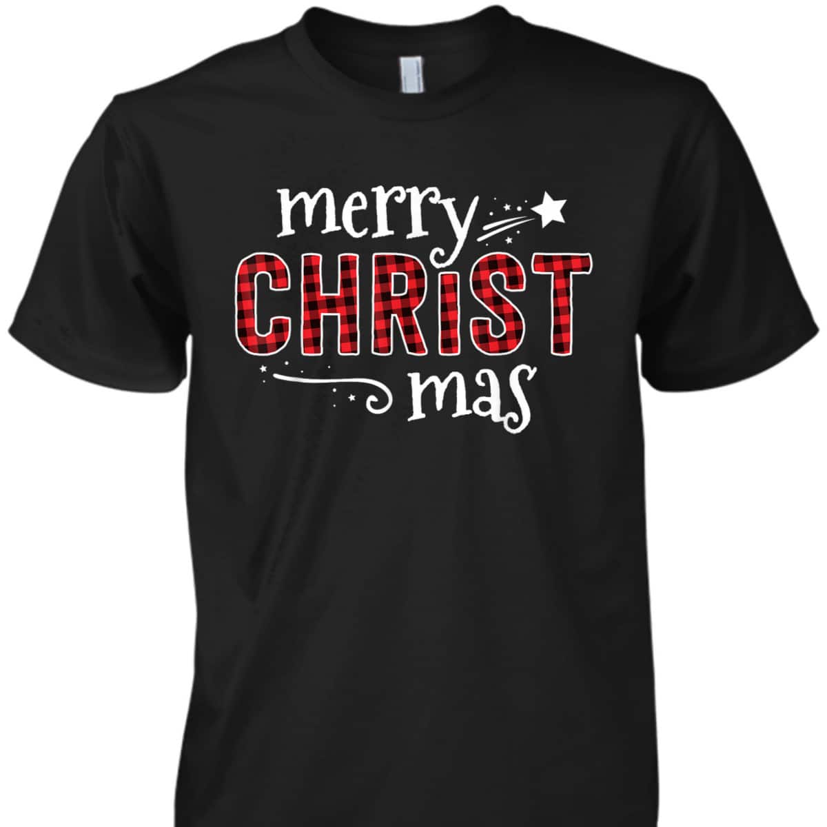 Buffalo Plaid Merry Christ Mas Christmas Christian T-Shirt Buffalo Plaid Merry Christ Mas Christmas Christian T-Shirt