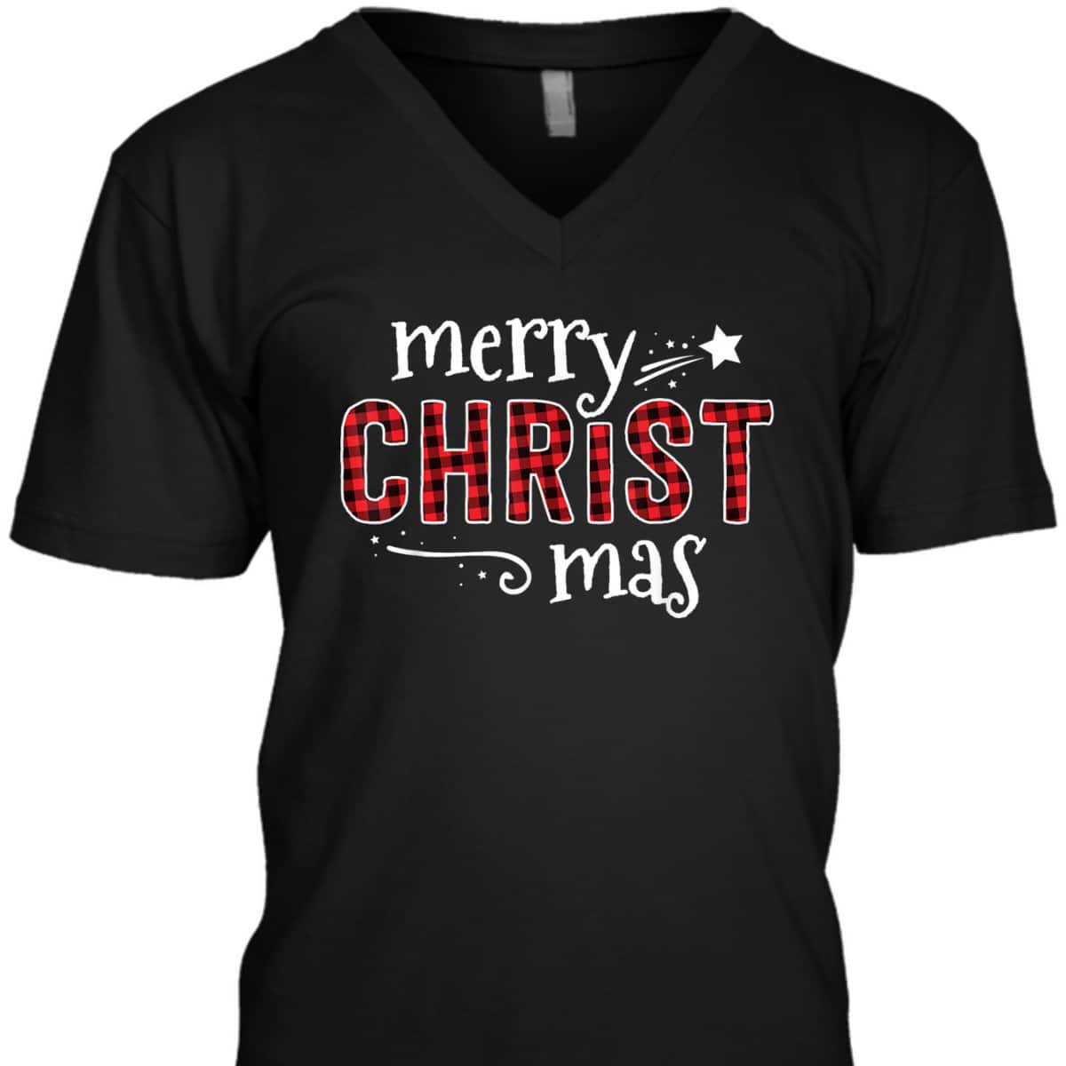 Buffalo Plaid Merry Christ Mas Christmas Christian T-Shirt Buffalo Plaid Merry Christ Mas Christmas Christian T-Shirt