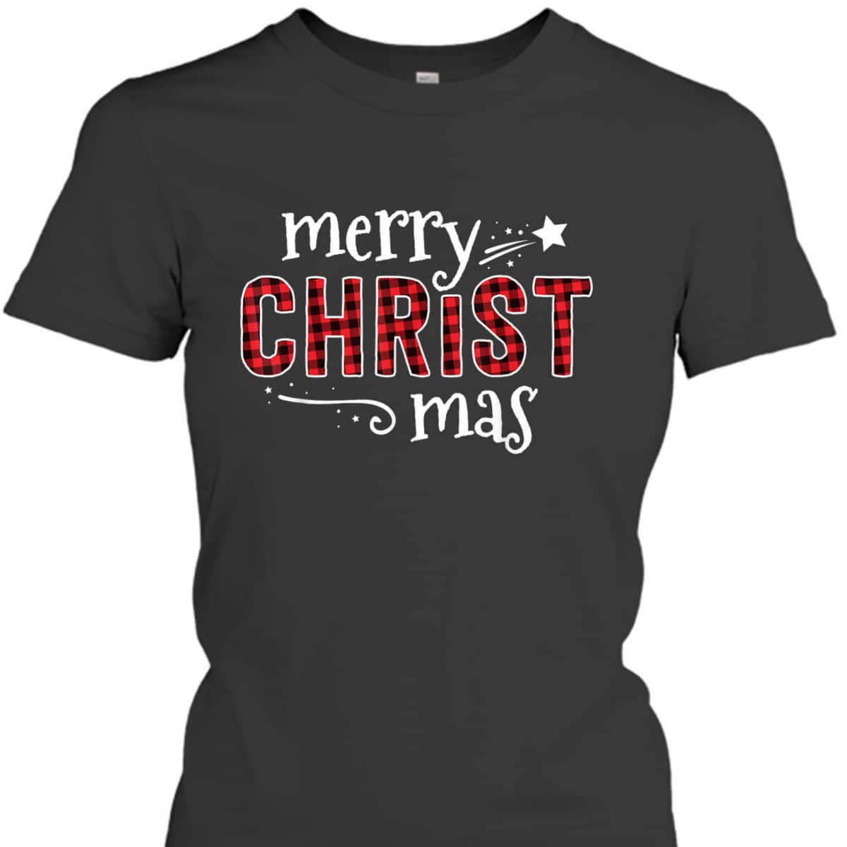 Buffalo Plaid Merry Christ Mas Christmas Christian T-Shirt Buffalo Plaid Merry Christ Mas Christmas Christian T-Shirt