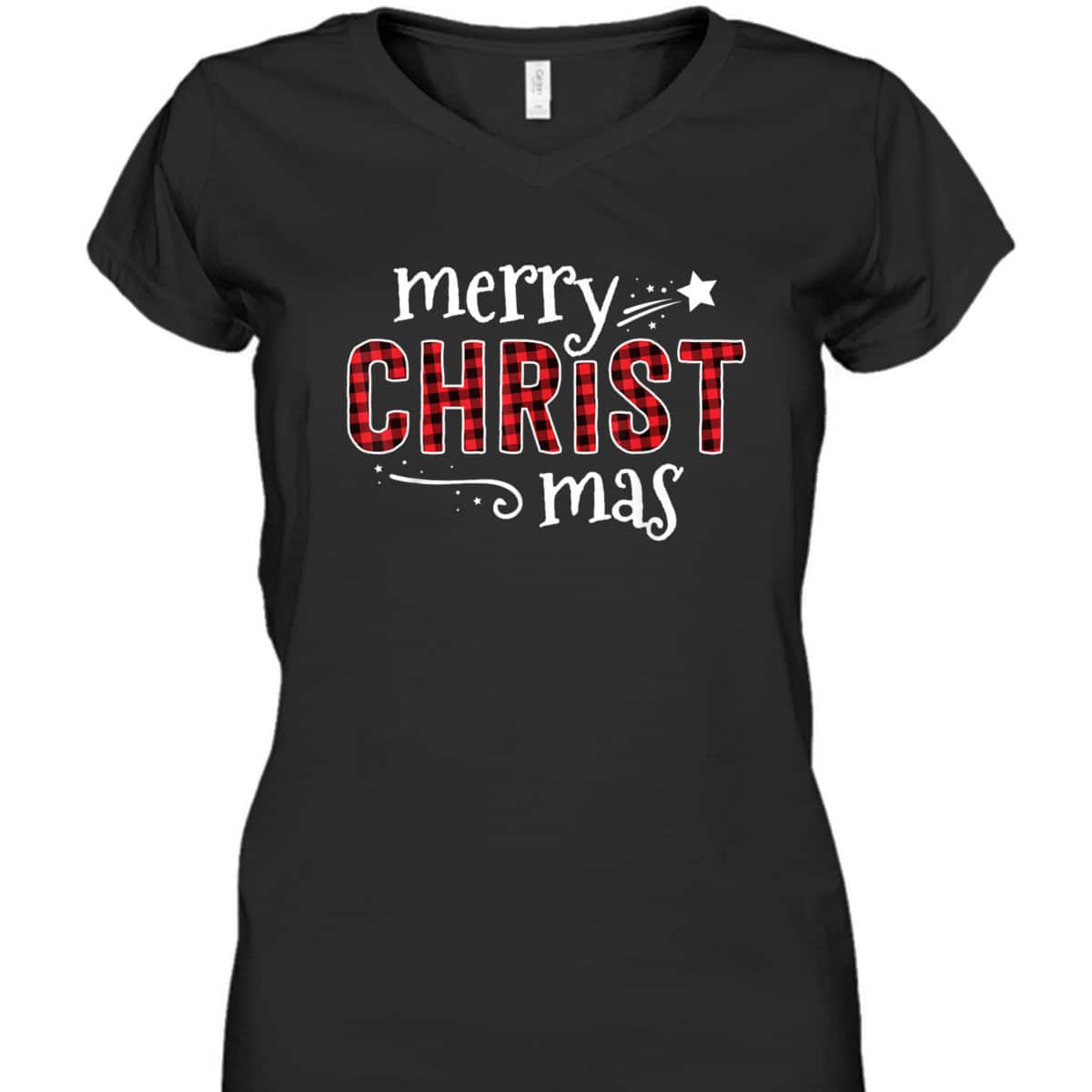 Buffalo Plaid Merry Christ Mas Christmas Christian T-Shirt Buffalo Plaid Merry Christ Mas Christmas Christian T-Shirt