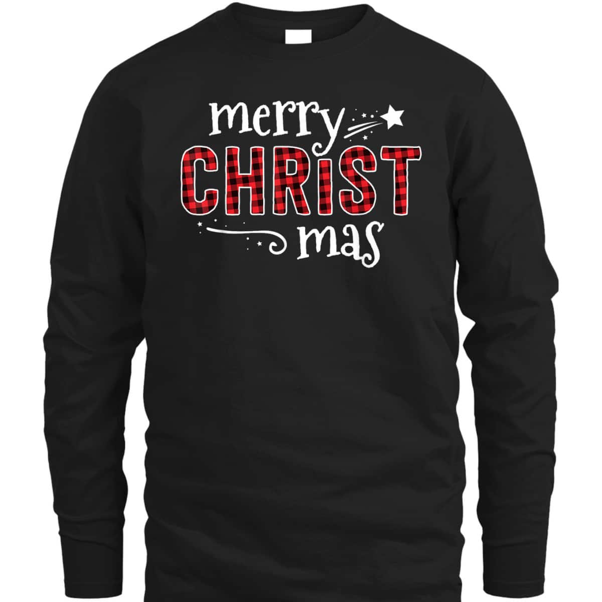Buffalo Plaid Merry Christ Mas Christmas Christian T-Shirt Buffalo Plaid Merry Christ Mas Christmas Christian T-Shirt