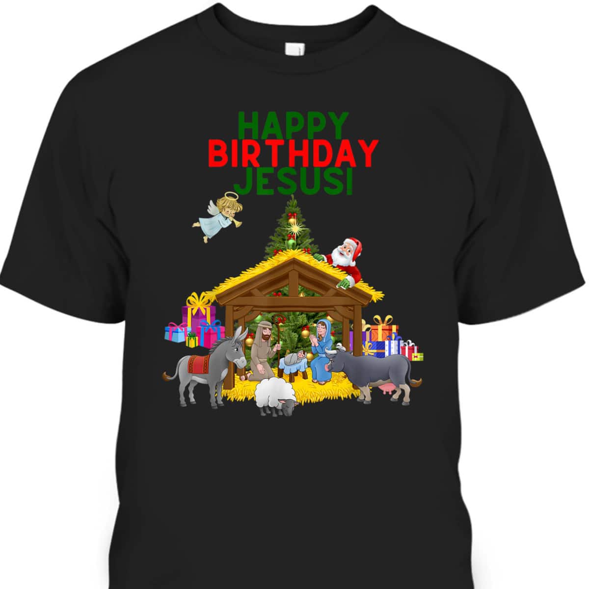 Merry Christmas Christian Happy Birthday Jesus Christ Xmas T-Shirt Merry Christmas Christian Happy Birthday Jesus Christ Xmas T-Shirt