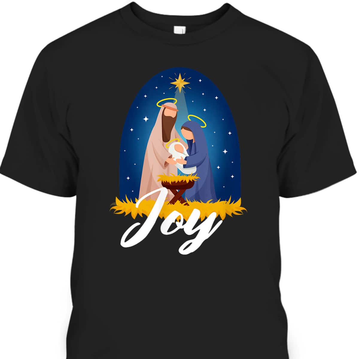 Joy Christmas Advent Nativity Scene North Star T-Shirt