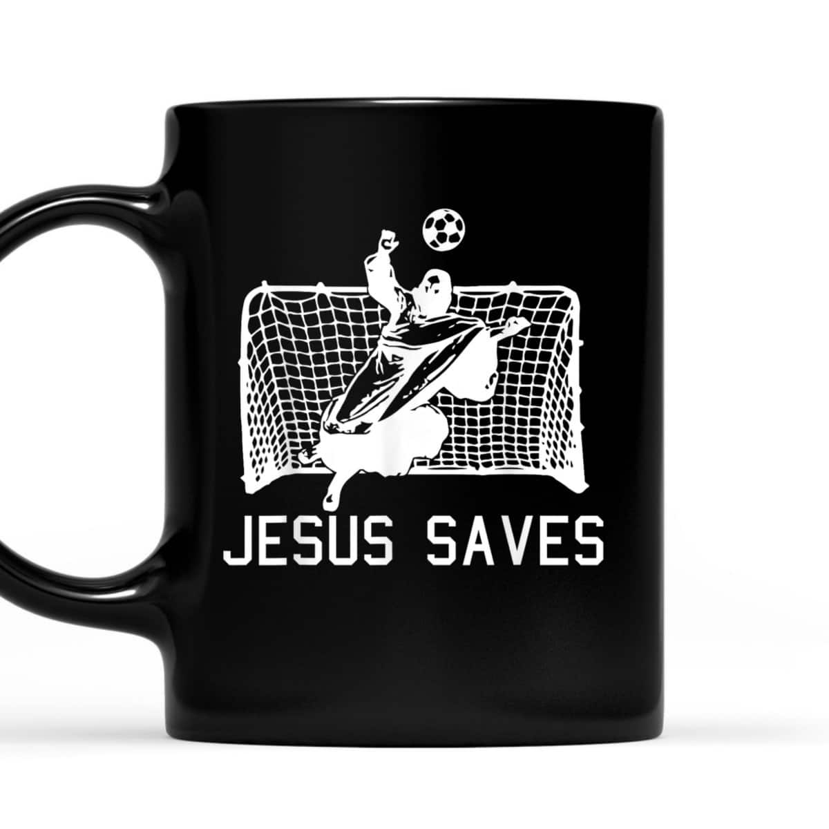 Jesus Saves Soccer Christmas Funny Football Goalie Christian T-Shirt Jesus Saves Soccer Christmas Funny Football Goalie Christian T-Shirt