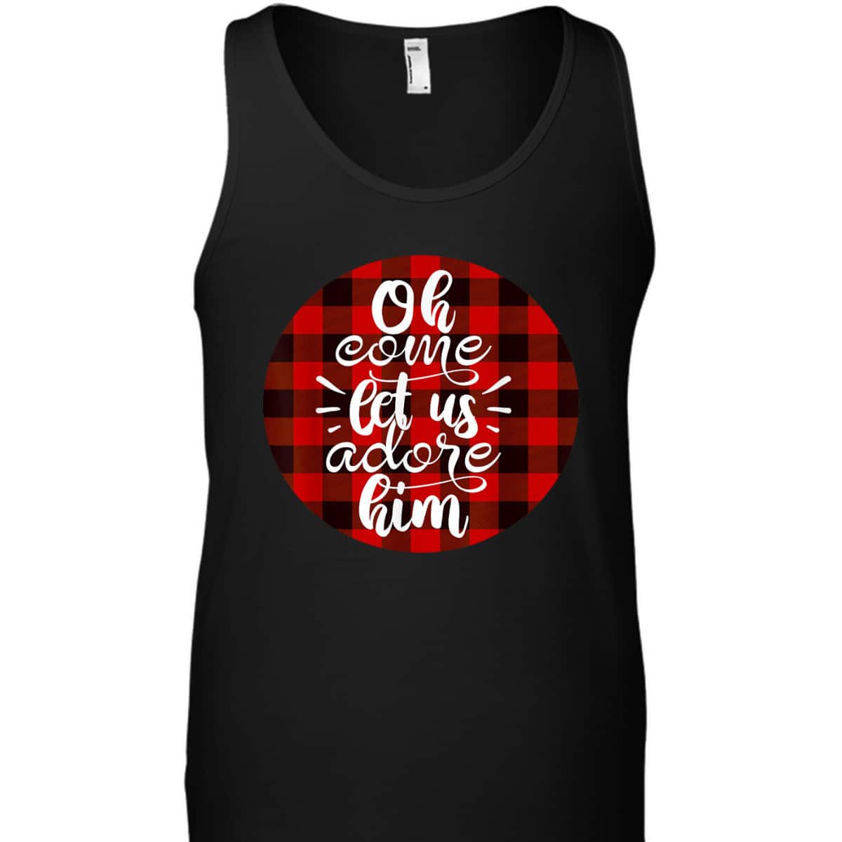 Oh Come Let Us Adore Him Buffalo Plaid Christmas Religious T-Shirt Oh Come Let Us Adore Him Buffalo Plaid Christmas Religious T-Shirt