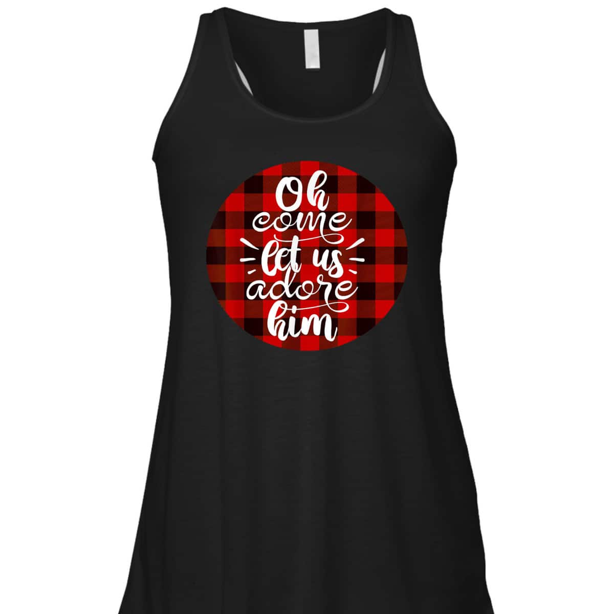 Oh Come Let Us Adore Him Buffalo Plaid Christmas Religious T-Shirt Oh Come Let Us Adore Him Buffalo Plaid Christmas Religious T-Shirt