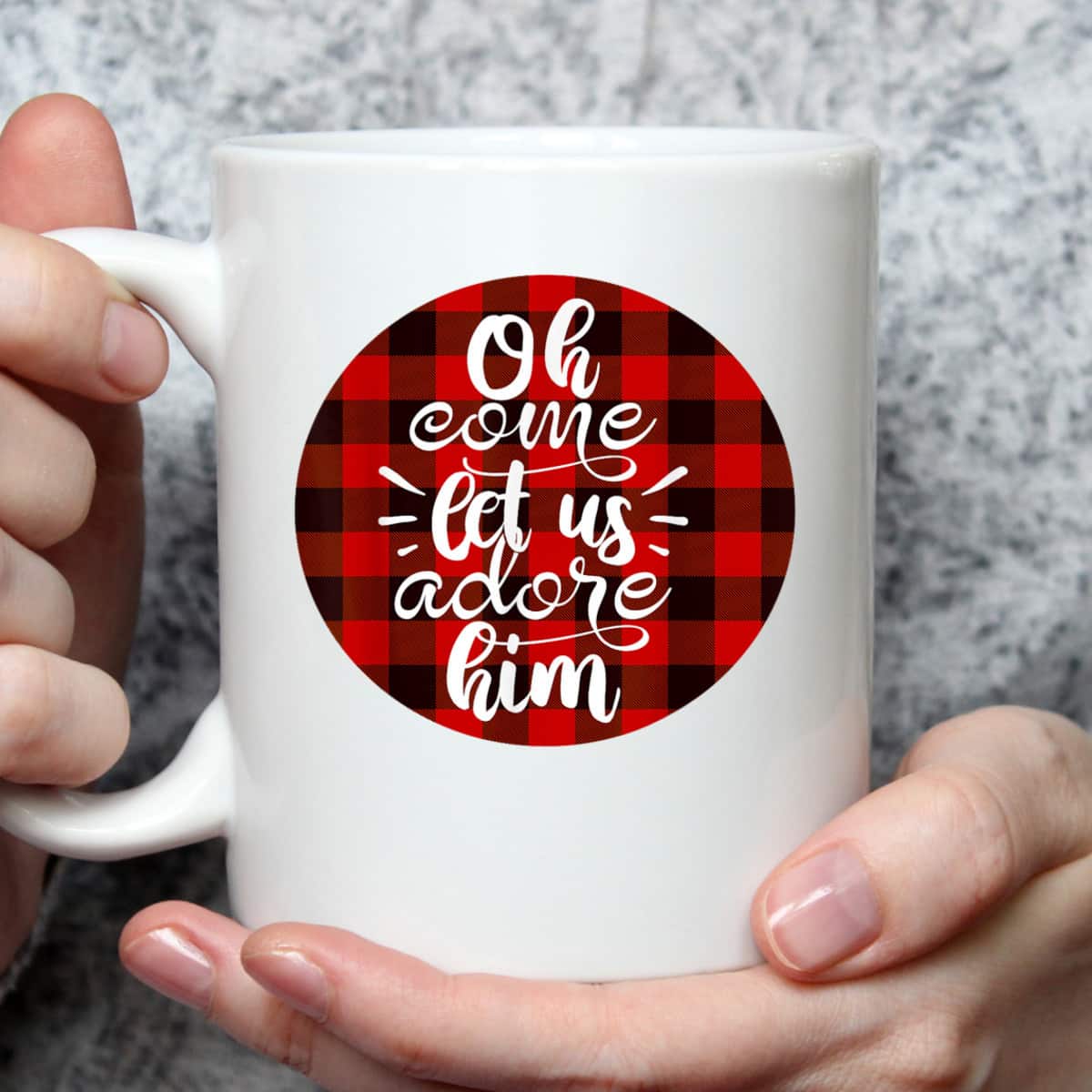 Oh Come Let Us Adore Him Buffalo Plaid Christmas Religious T-Shirt Oh Come Let Us Adore Him Buffalo Plaid Christmas Religious T-Shirt