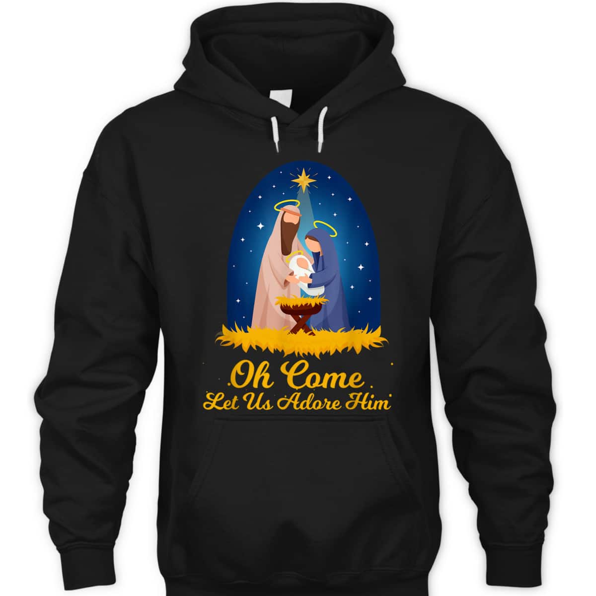 Let Us Adore Him Christmas Advent Nativity Scene North T-Shirt Let Us Adore Him Christmas Advent Nativity Scene North T-Shirt