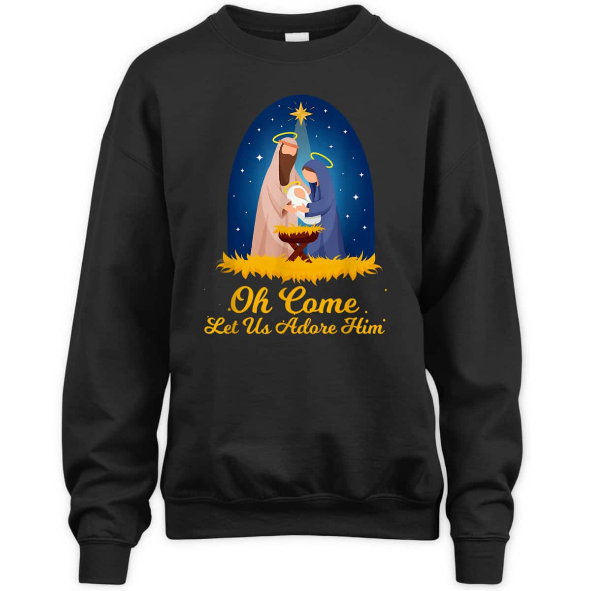 Let Us Adore Him Christmas Advent Nativity Scene North T-Shirt Let Us Adore Him Christmas Advent Nativity Scene North T-Shirt