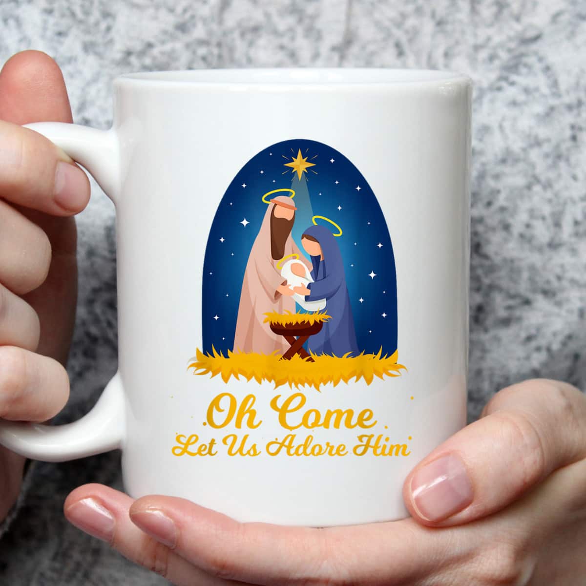 Let Us Adore Him Christmas Advent Nativity Scene North T-Shirt Let Us Adore Him Christmas Advent Nativity Scene North T-Shirt