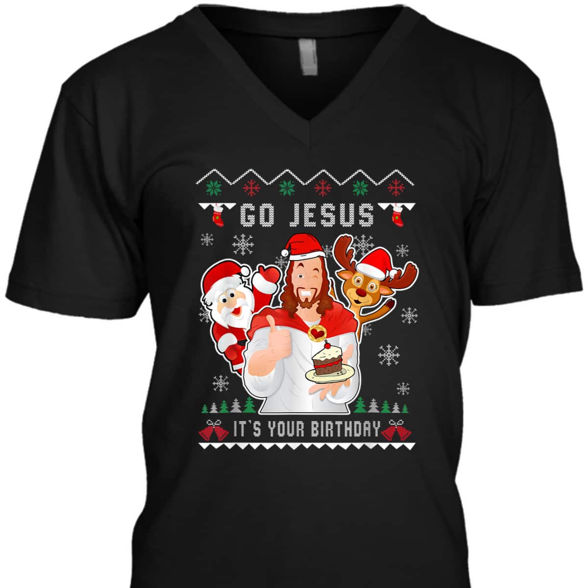 Go Jesus Christmas It's Your Birthday Christian Christmas T-Shirt