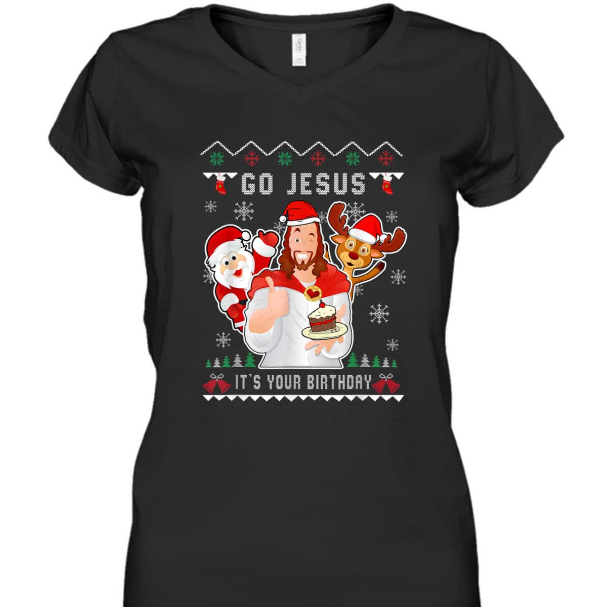Go Jesus Christmas It's Your Birthday Christian Christmas T-Shirt