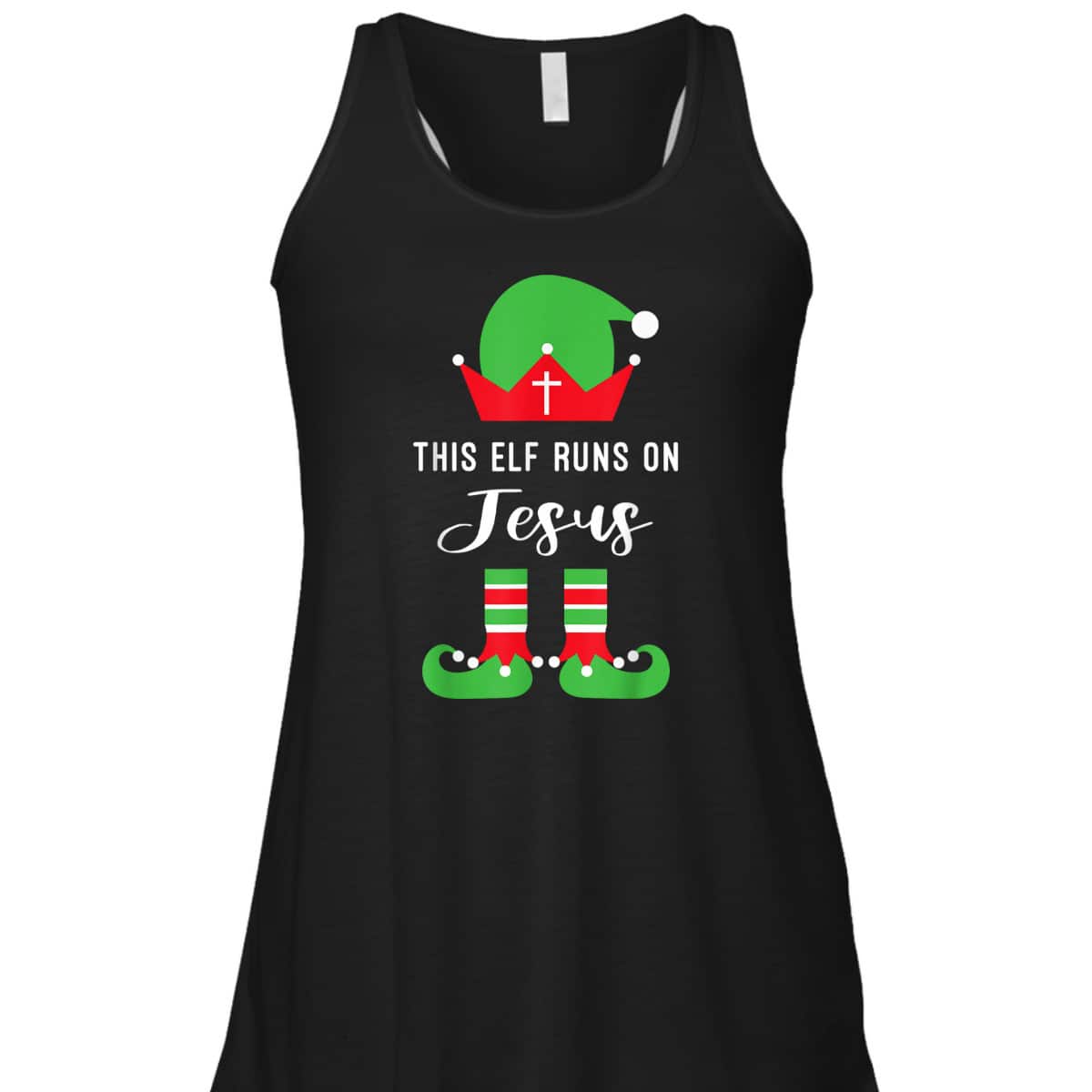 This Elf Runs On Jesus Christian Religious Christmas T-Shirt