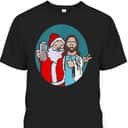 Christmas Eggnog Santa Claus And Jesus Christ T-Shirt
