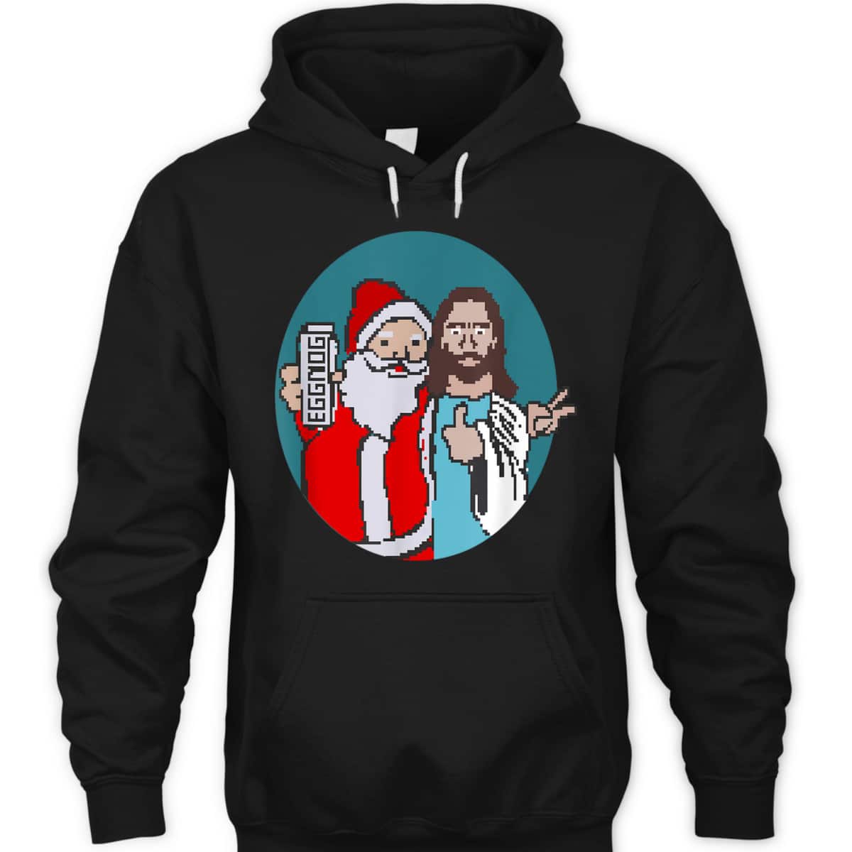 Christmas Eggnog Santa Claus And Jesus Christ T-Shirt Christmas Eggnog Santa Claus And Jesus Christ T-Shirt