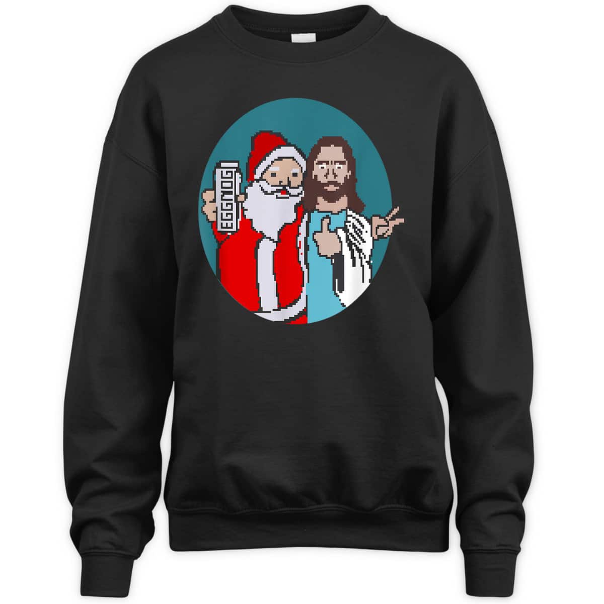 Christmas Eggnog Santa Claus And Jesus Christ T-Shirt Christmas Eggnog Santa Claus And Jesus Christ T-Shirt
