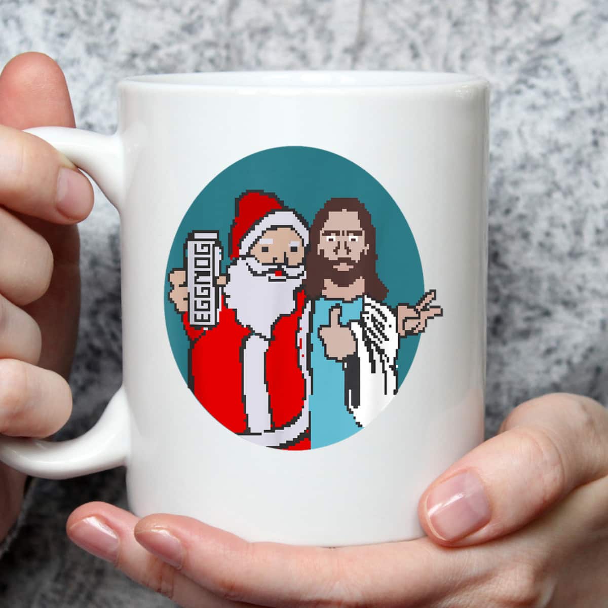 Christmas Eggnog Santa Claus And Jesus Christ T-Shirt Christmas Eggnog Santa Claus And Jesus Christ T-Shirt
