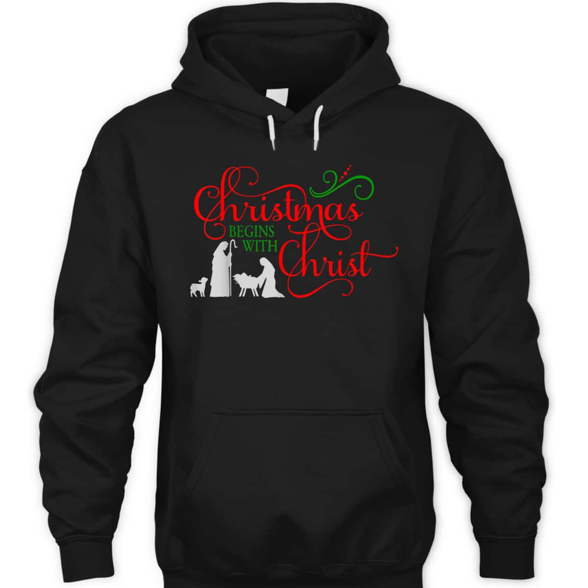 Christmas Begins With Christ Xmas T-Shirt For Christians