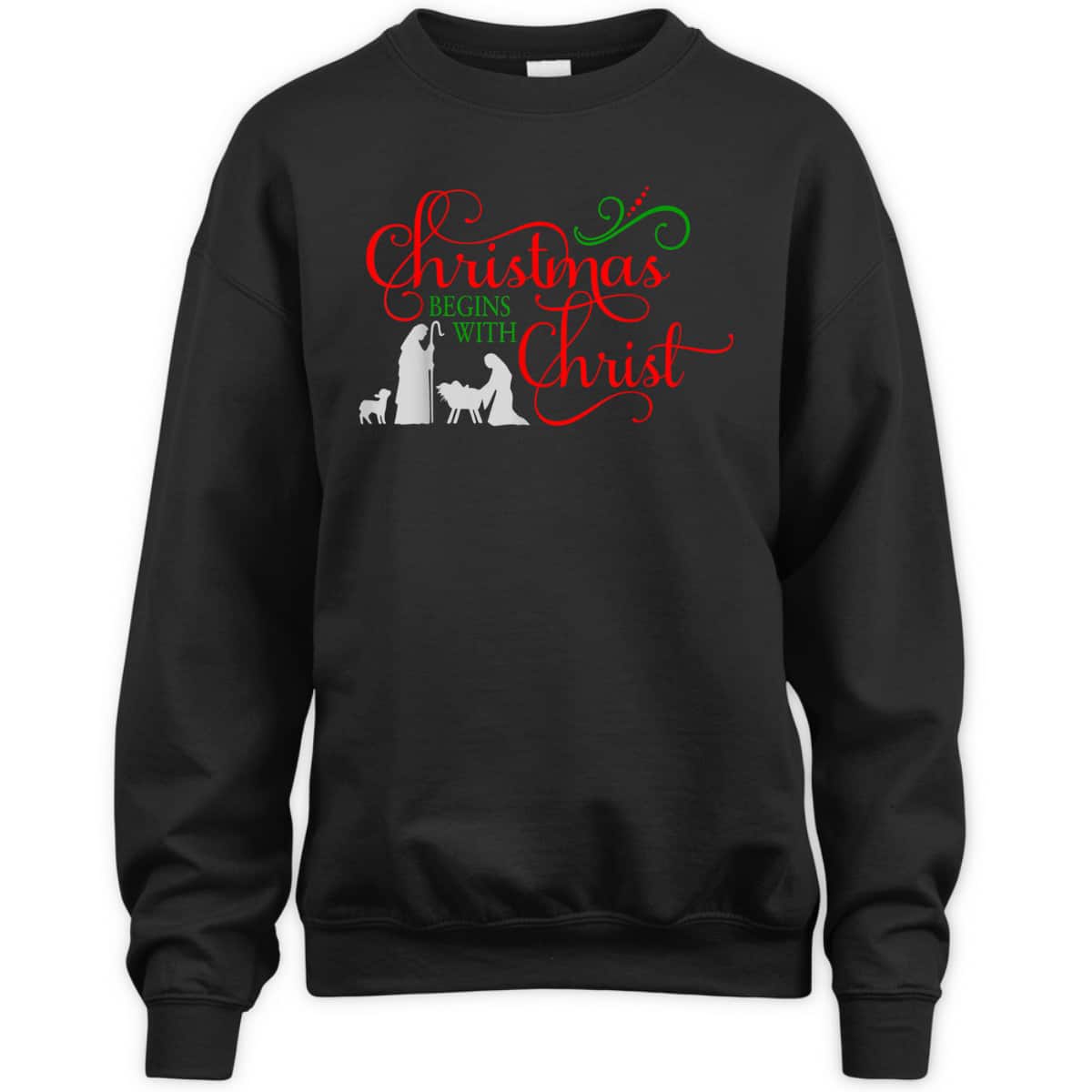 Christmas Begins With Christ Xmas T-Shirt For Christians