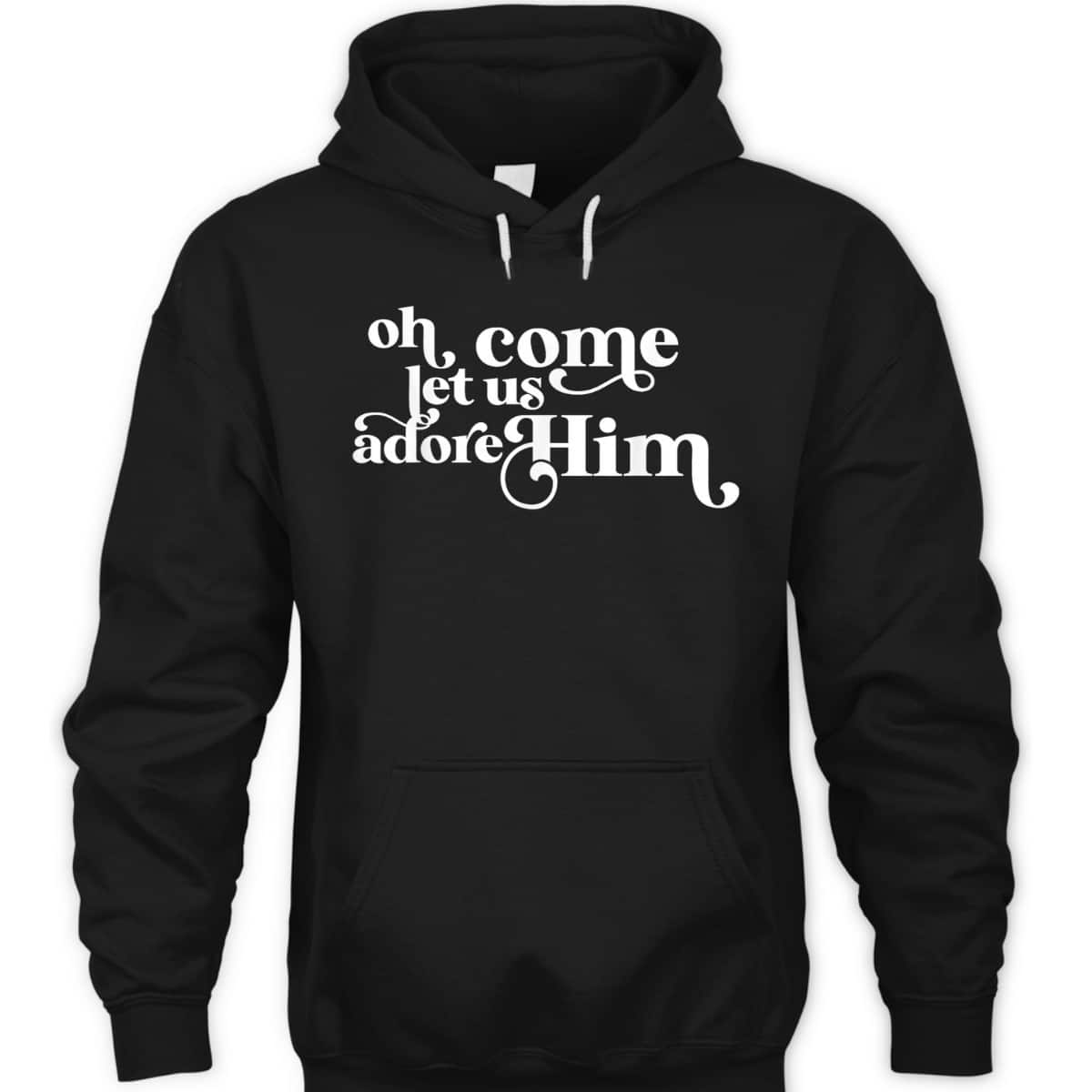 Vintage Oh Come Let Us Adore Him Christian Christmas Holiday T-Shirt