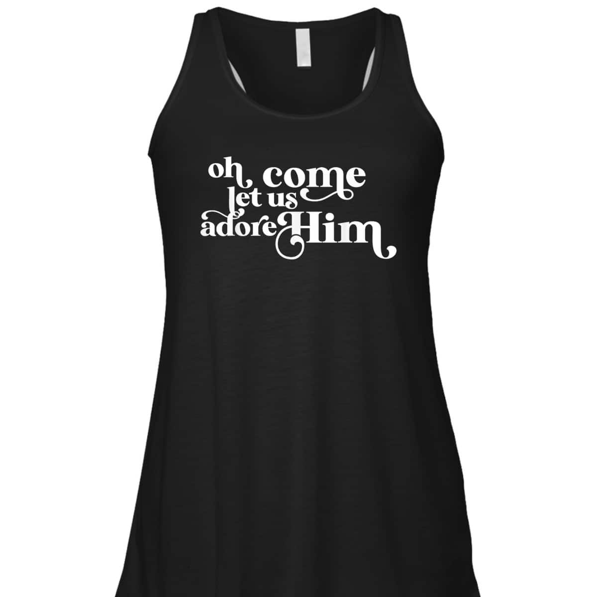 Vintage Oh Come Let Us Adore Him Christian Christmas Holiday T-Shirt
