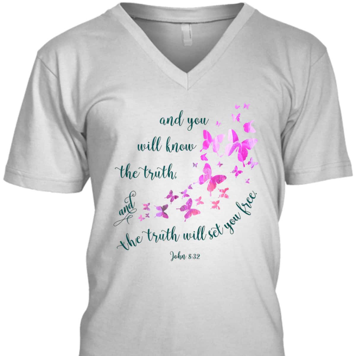 Christian Bible Verse Butterfly The Truth Will Set You Free John 8:32 T-Shirt