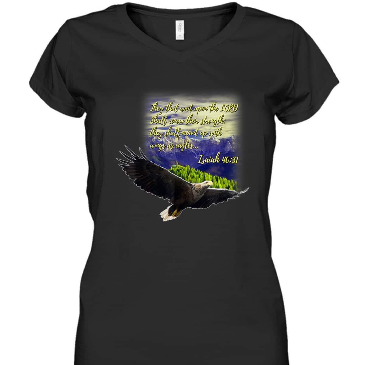 Mount Up WIth Wings As Eagles Christian Bible Verse Isaiah 40:31 T-Shirt