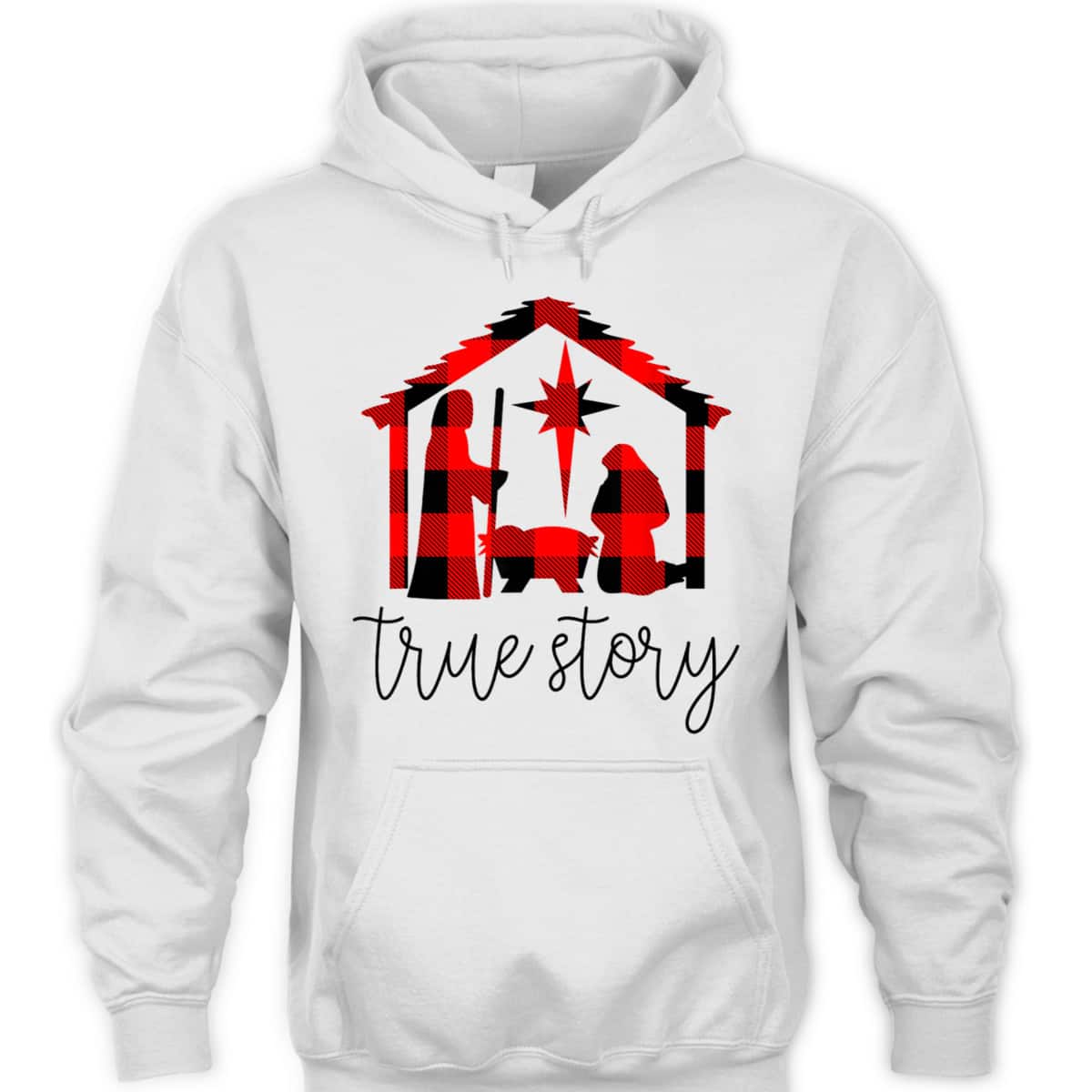 True Story Christmas Manger Nativity Scene Buffalo Plaid T-Shirt True Story Christmas Manger Nativity Scene Buffalo Plaid T-Shirt