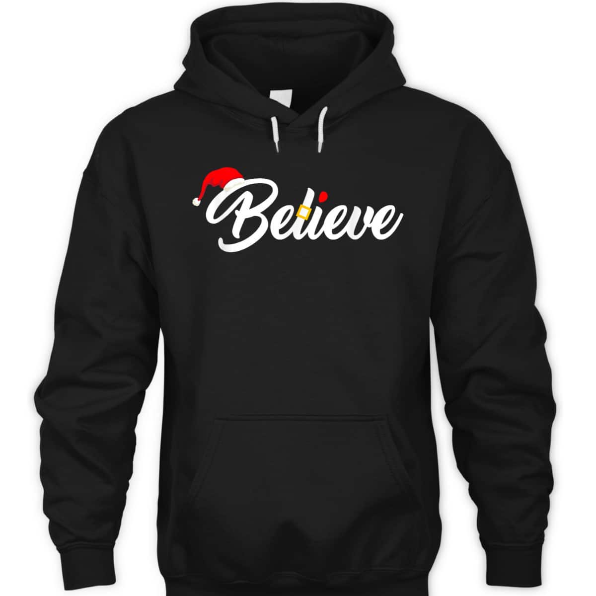Believe Merry Christmas Santa Hat Christian Faith T-Shirt