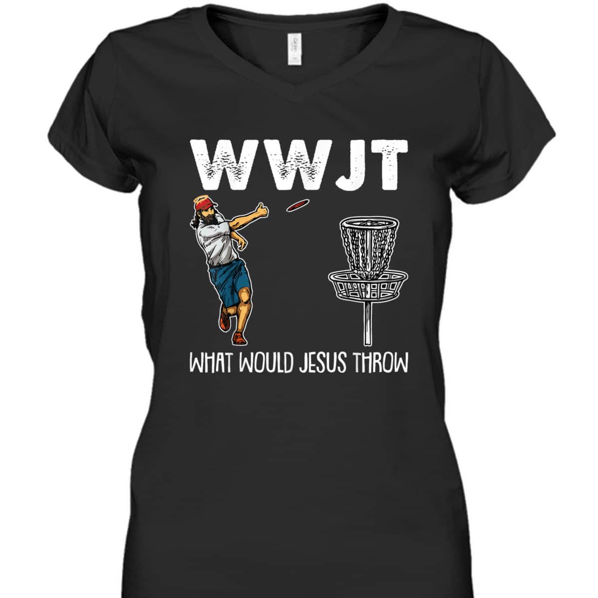 What Would Jesus Throw Christmas WWJT Disc Golf Christian T-Shirt