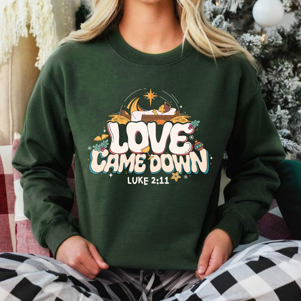 Love Came Down Bible Quote Christmas Nativity Jesus Christian Faith Jesus Love T-Shirt