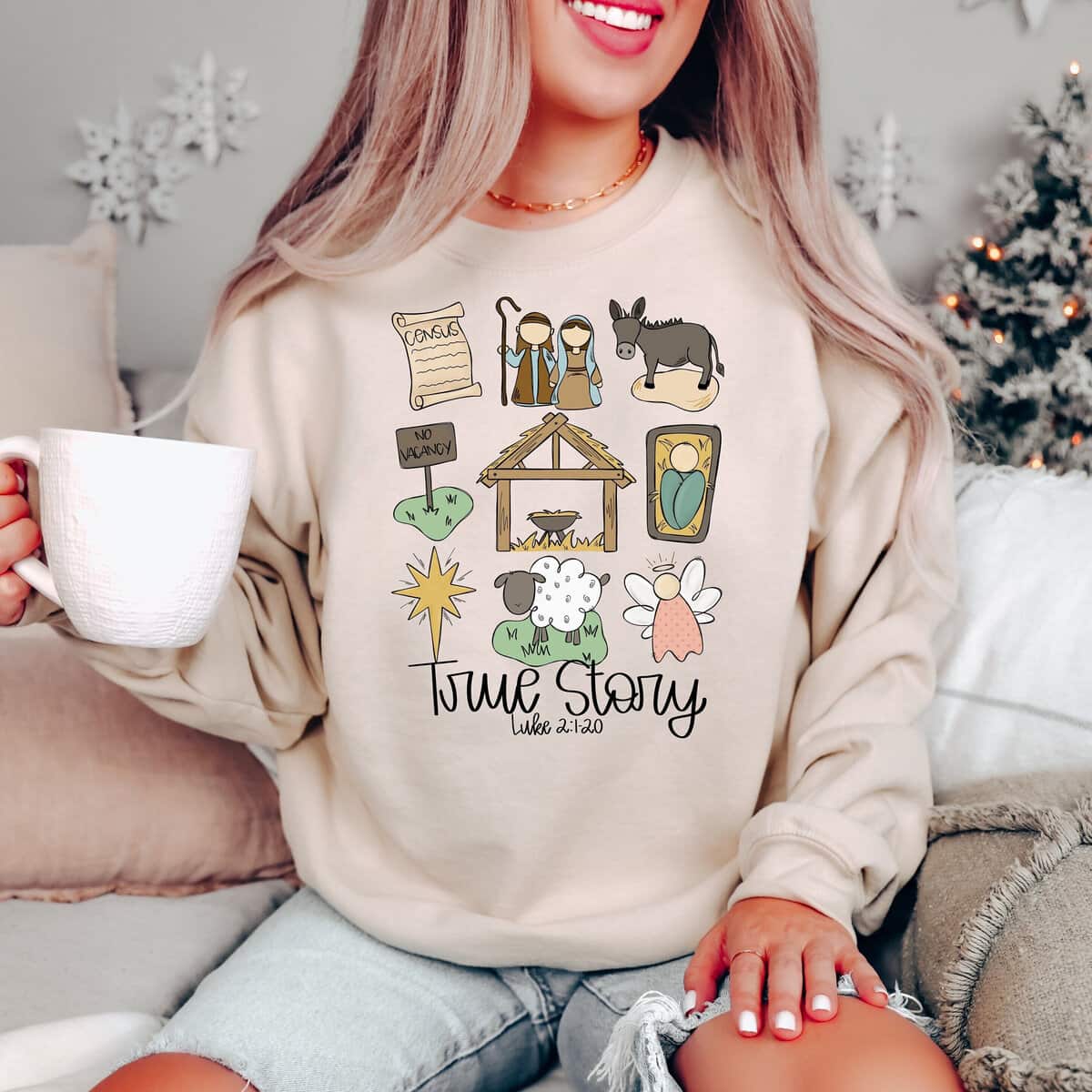 True Story Faith Based Christmas Nativity Story Jesus Holly Night T-Shirt True Story Faith Based Christmas Nativity Story Jesus Holly Night T-Shirt