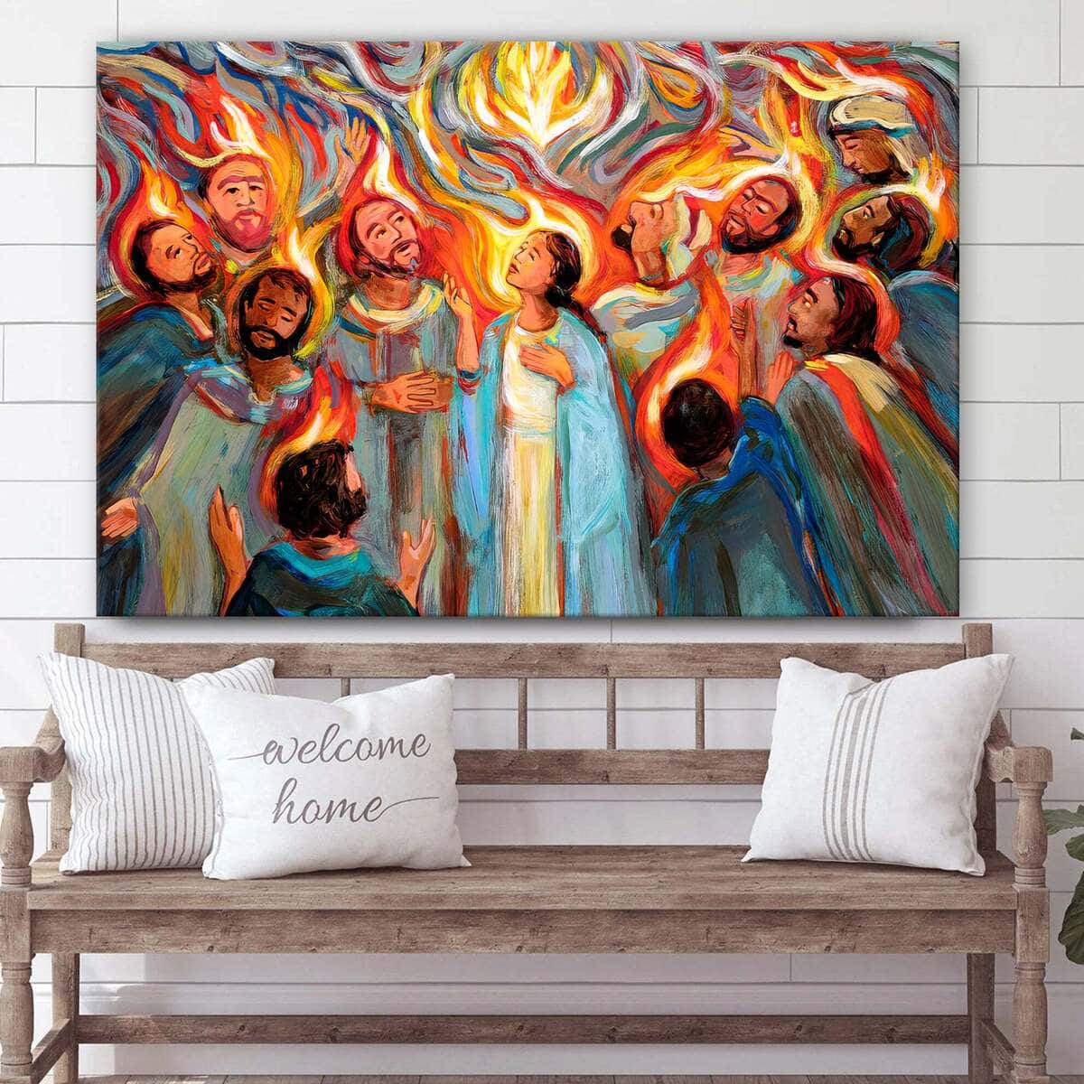 Pentecost Religious Christian Canvas Wall Art Gift For Christians Pentecost Religious Christian Canvas Wall Art Gift For Christians