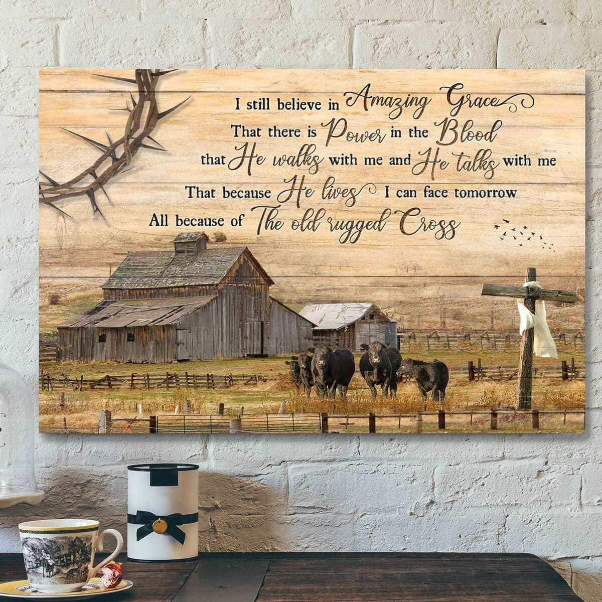 Angus Cows With Country Farm I Still Believe In Amazing Grace Bible ...