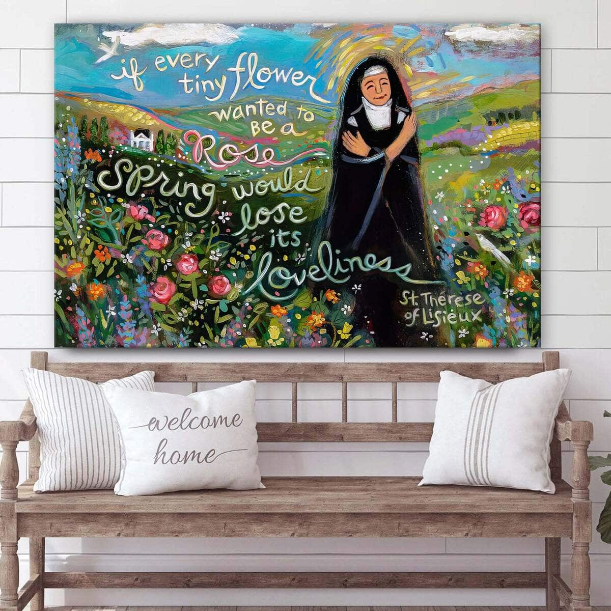 The Little Flower St Therese Of Lisieux Religious Canvas Wall Art The Little Flower St Therese Of Lisieux Religious Canvas Wall Art