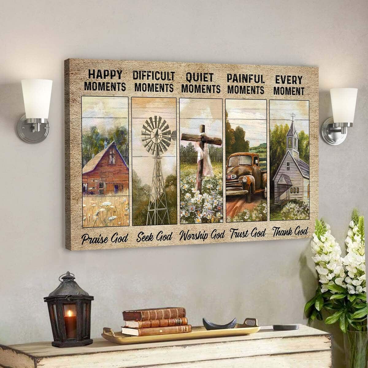Beautiful Farm Land Every Moment Thank God Bible Verse Scripture Canvas Wall Art Beautiful Farm Land Every Moment Thank God Bible Verse Scripture Canvas Wall Art