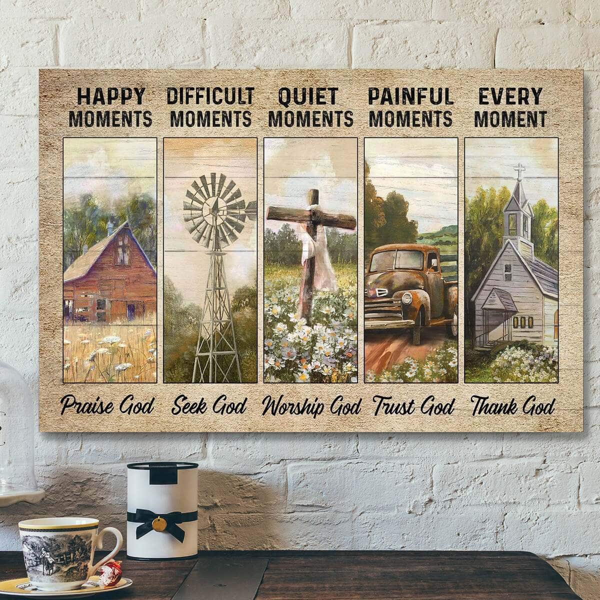 Beautiful Farm Land Every Moment Thank God Bible Verse Scripture Canvas Wall Art Beautiful Farm Land Every Moment Thank God Bible Verse Scripture Canvas Wall Art