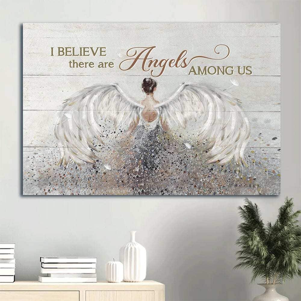 Beautiful Girl Angel Wings I Believe There Are Angels Among Us Christian Canvas Wall Art Beautiful Girl Angel Wings I Believe There Are Angels Among Us Christian Canvas Wall Art