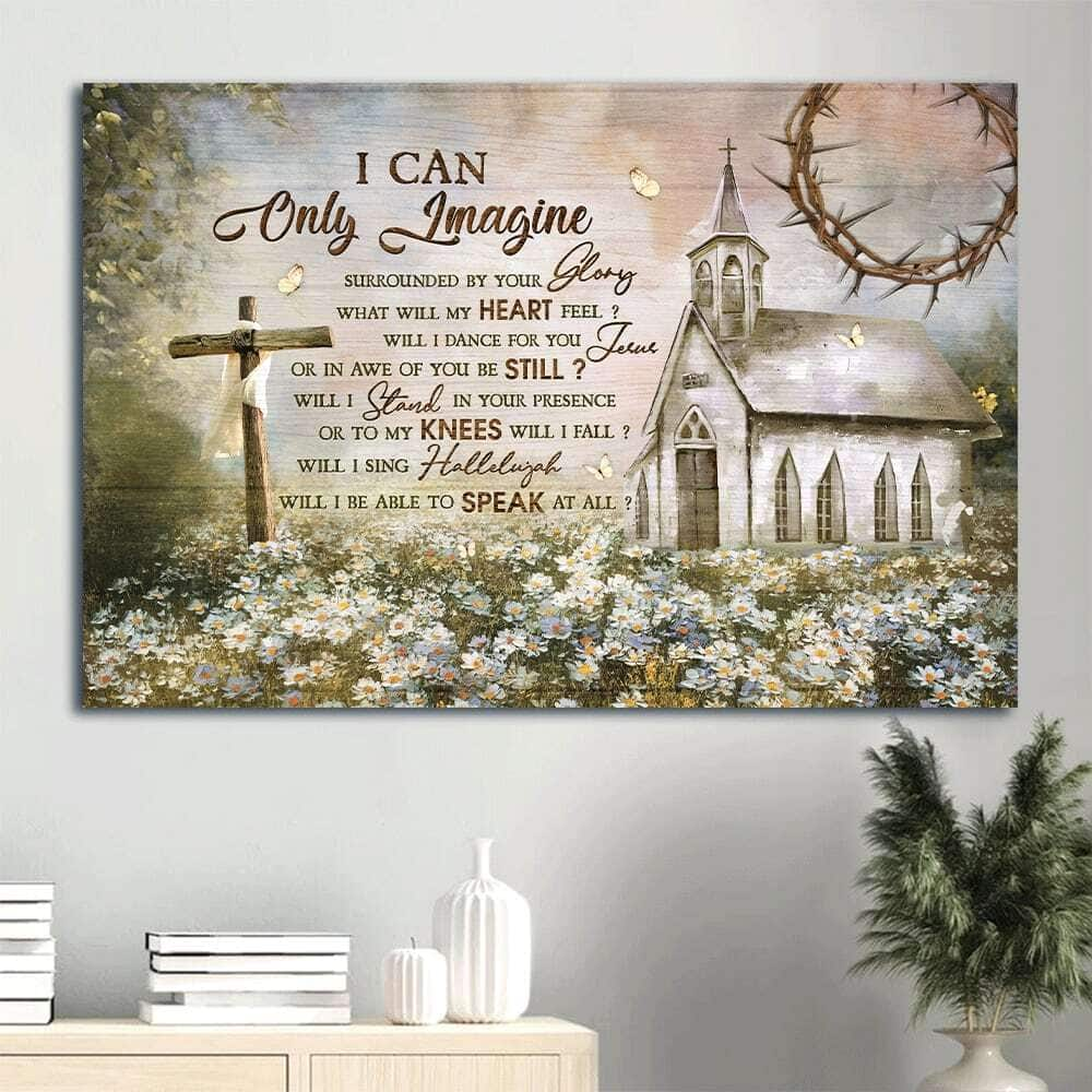 Amazing Church Stunning Daisy Garden Wooden Cross I Can Only Imagine Christian Canvas Wall Art