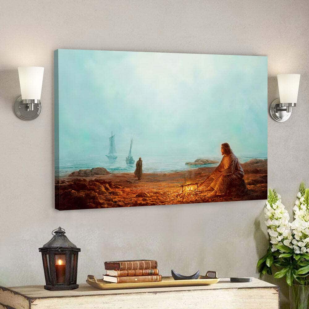 By The Shore Jesus Christian Religious Canvas Wall Art By The Shore Jesus Christian Religious Canvas Wall Art