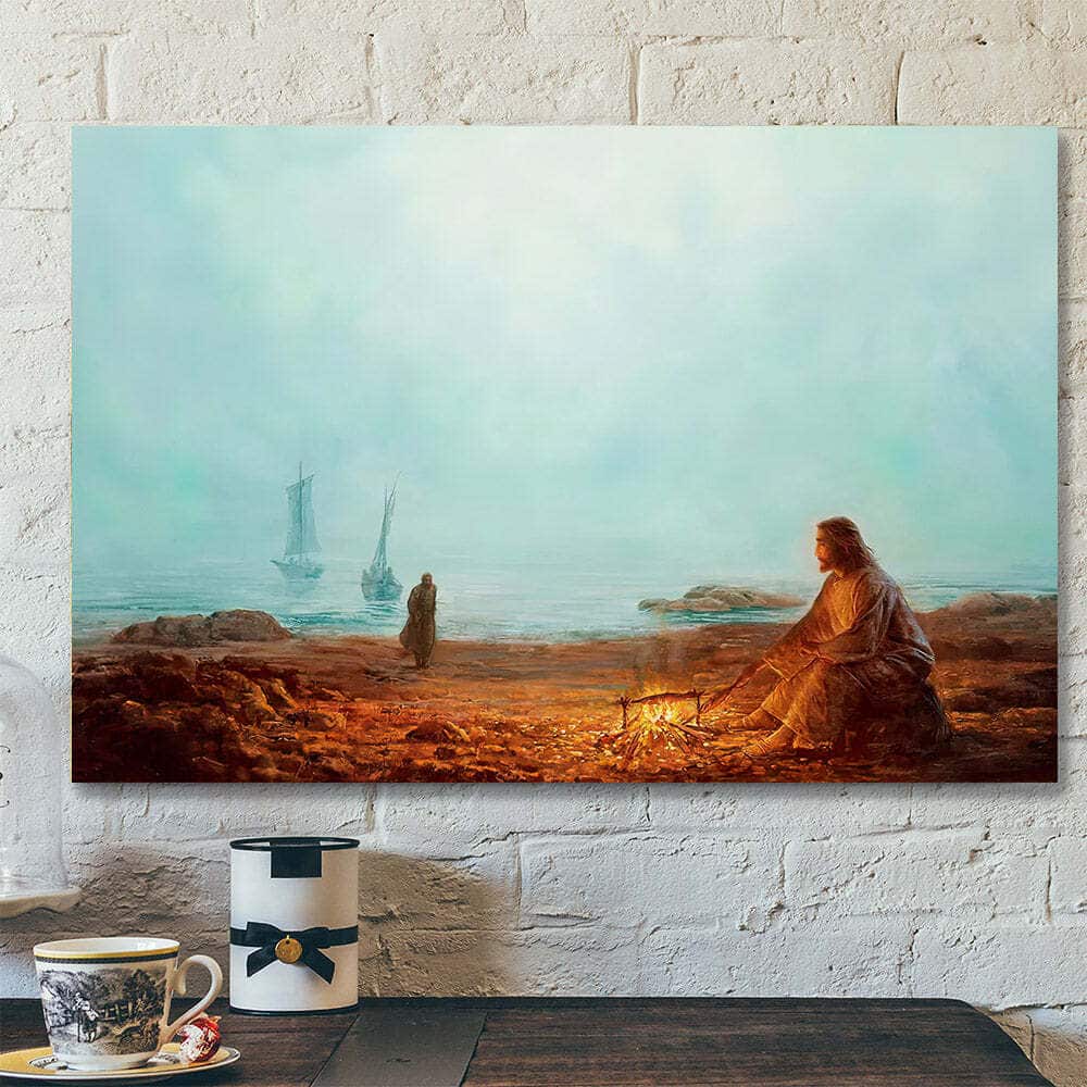 By The Shore Jesus Christian Religious Canvas Wall Art By The Shore Jesus Christian Religious Canvas Wall Art