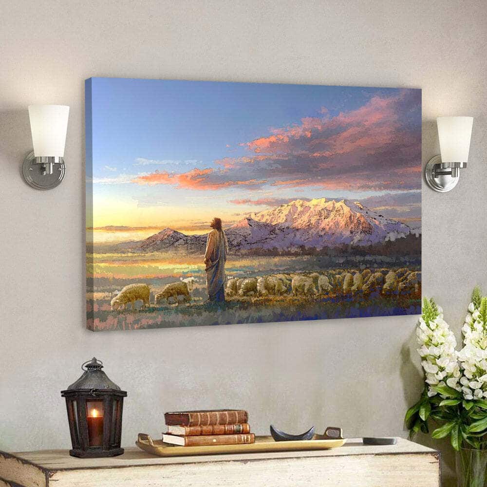 All His Majesty Jesus Christ With His Flock Of Sheep Canvas Wall Art All His Majesty Jesus Christ With His Flock Of Sheep Canvas Wall Art