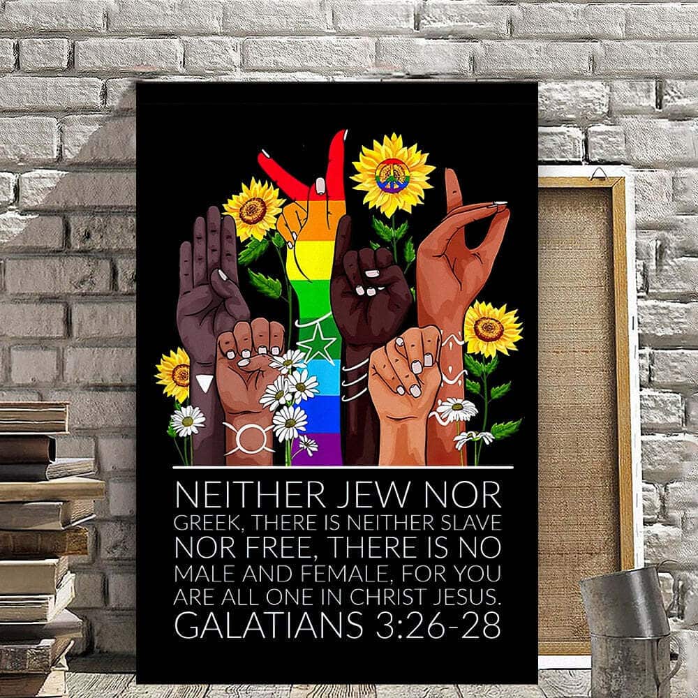 Hand Color And Sunflower Neither Jew Nor Greek Galatians 326-28 Faith Bible Verse Canvas Wall Art Hand Color And Sunflower Neither Jew Nor Greek Galatians 326-28 Faith Bible Verse Canvas Wall Art