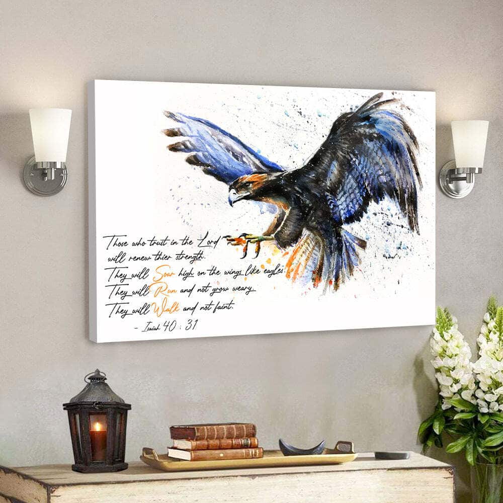 Eagle But Those Who Hope In The Lord Bible Verse Faith Canvas Wall Art Eagle But Those Who Hope In The Lord Bible Verse Faith Canvas Wall Art