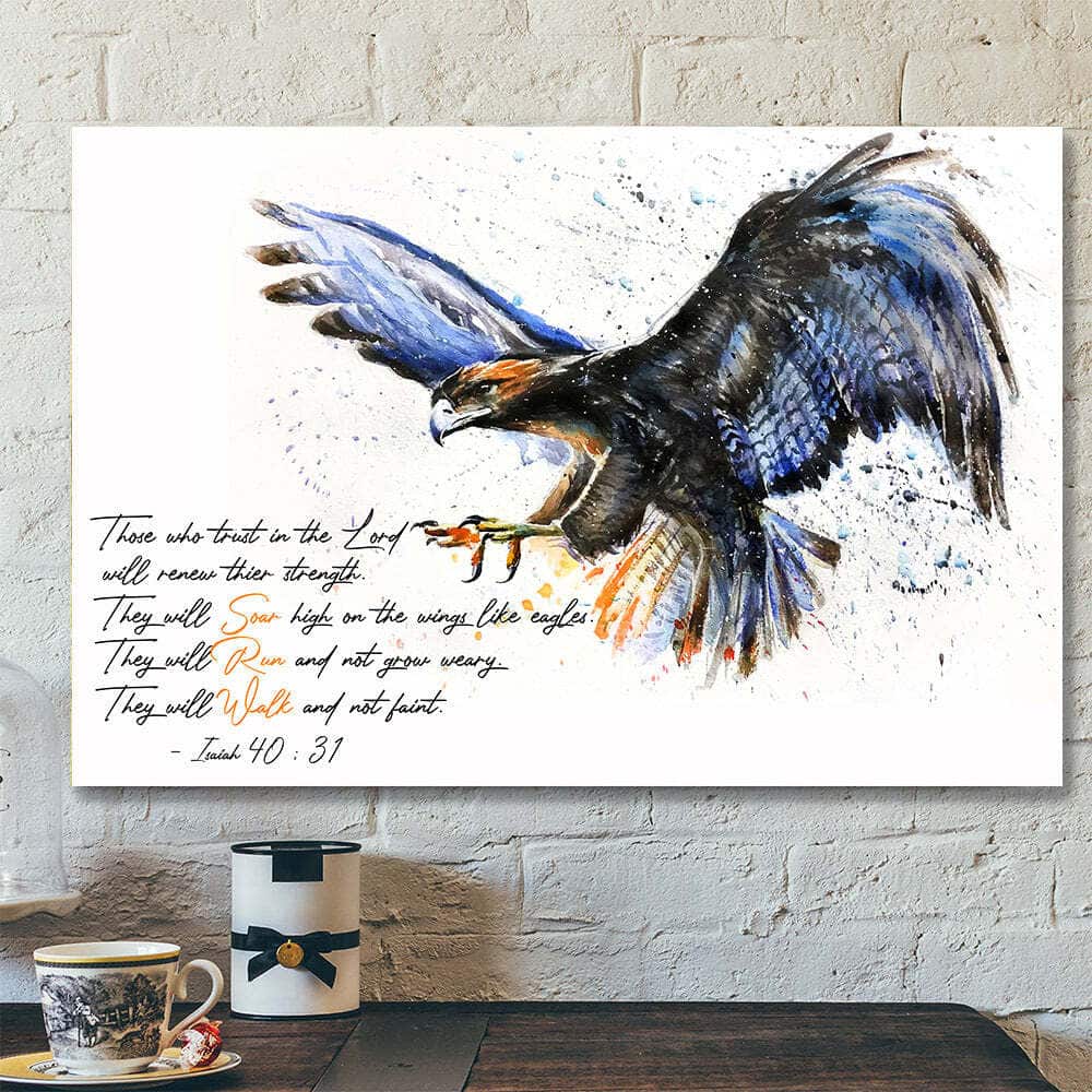 Eagle But Those Who Hope In The Lord Bible Verse Faith Canvas Wall Art Eagle But Those Who Hope In The Lord Bible Verse Faith Canvas Wall Art
